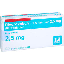 Abbildung: Rivaroxaban-1A Pharma 2,5 mg Filmtabletten 56 St, Filmtabletten PZN 18712511
