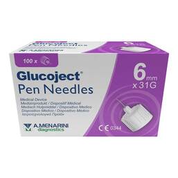 Abbildung: Glucoject Pen-Nadeln 31 Gx6 mm 0,25 mm 100 St, Kanüle PZN 18721071
