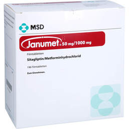Abbildung: Janumet 50 mg / 1000 mg Filmtabletten 196 St, Filmtabletten PZN 18722596