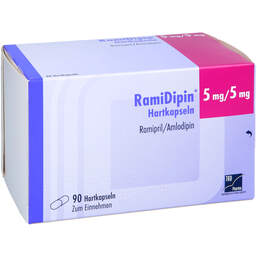 Abbildung: Ramidipin 5 mg / 5 mg Hartkapseln 90 St, Hartkapseln PZN 18722863