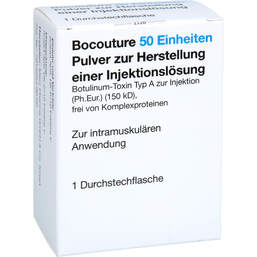 Abbildung: Bocouture 50 Einheiten Pulver zur Herstellung einer Injektionslösung  1 St, Pulver zur Herstellung einer Injektionslösung PZN 18723414