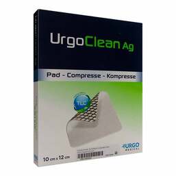 Abbildung: Urgoclean Ag Kompressen 10x12 cm steril 10 St, Verband PZN 18730526