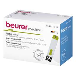 Abbildung: Beurer GL48 / GL49 Blutzucker Teststreifen 50 St, Teststreifen PZN 18730756