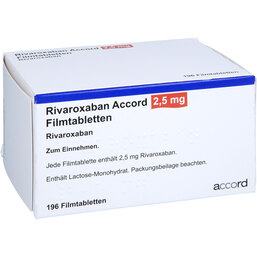 Abbildung: Rivaroxaban Accord 2,5 mg Filmtabletten 196 St, Filmtabletten PZN 18735038