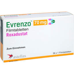 Abbildung: Evrenzo 70 mg Filmtabletten 3X12 St, Filmtabletten PZN 18738522