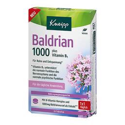 Abbildung: Kneipp Baldrian 1000 mg plus Vitamin B1 Tabletten 30 St, Tabletten PZN 18740039