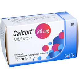 Abbildung: Calcort 30 mg Tabletten 100 St, Tabletten PZN 18740795