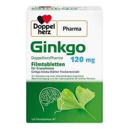 Abbildung: Ginkgo DoppelherzPharma 120 mg Filmtabletten 120 St, Filmtabletten PZN 18746102