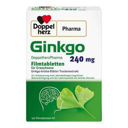 Abbildung: Ginkgo DoppelherzPharma 240 mg Filmtabletten 120 St, Filmtabletten PZN 18746125