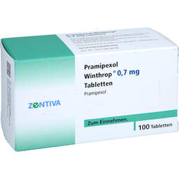Abbildung: Pramipexol Winthrop 0,7 mg Tabletten 100 St, Tabletten PZN 18747509