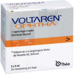 Abbildung: Voltaren ophtha 1 mg / ml Augentropfen 3X5 ml, Augentropfen PZN 18747857