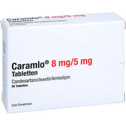 Abbildung: Caramlo 8 mg / 5 mg Tabletten 56 St, Tabletten PZN 18750351