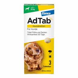 Abbildung: AdTab™ Kautabletten für große Hunde 450 mg 11 bis 22 kg 3 St, Kautabletten PZN 18752686
