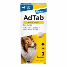 Abbildung: AdTab™ Kautabletten für extra große Hunde 900 mg 22 bis 45 kg 3 St, Kautabletten PZN 18752692