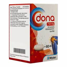 Abbildung: Dona 750 mg Filmtabletten 60 St, Filmtabletten PZN 18754722