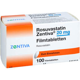 Abbildung: Rosuvastatin Zentiva 20 mg Filmtabletten 100 St, Filmtabletten PZN 18755644