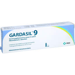 Abbildung: Gardasil 9 Injektionssuspension in einer Fertigspritze 1 St, Injektionssuspension PZN 18762064
