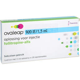 Abbildung: Ovaleap 900 I.E. / 1,5 ml Zyl.Ampulle + 20 Pen Injektion Nad. 1 St, Injektionslösung PZN 18762696