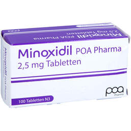 Abbildung: Minoxidil Poa Pharma 2,5 mg Tabletten 100 St, Tabletten PZN 18766518