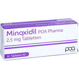 Abbildung: Minoxidil Poa Pharma 2,5 mg Tabletten 30 St, Tabletten PZN 18766576