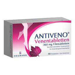 Abbildung: ANTIVENO Venentabletten 360 mg Filmtabletten 90 St, Filmtabletten PZN 18766843