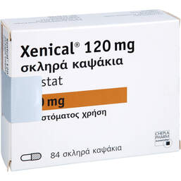 Abbildung: Xenical 120 mg Hartkapseln 84 St, Hartkapseln PZN 18769563