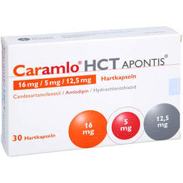 Abbildung: Caramlo HCT Apontis 16 mg / 5 mg / 12,5 mg Hartkapseln 30 St, Hartkapseln PZN 18770075