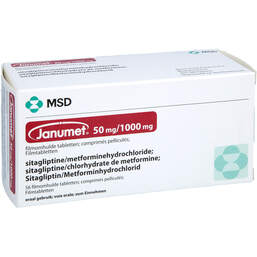 Abbildung: Janumet 50 mg / 1000 mg Filmtabletten 56 St, Filmtabletten PZN 18777396
