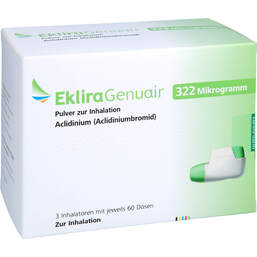 Abbildung: Eklira Genuair 322 µg Pulver zur Inhalation 3x60ED 3 St, Inhalationspulver PZN 18777640