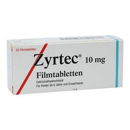 Abbildung: Zyrtec 10 mg Filmtabletten 50 St, Filmtabletten PZN 18777781
