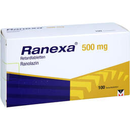 Abbildung: Ranexa 500 mg Retardtabletten 100 St, Retard-Tabletten PZN 18778266