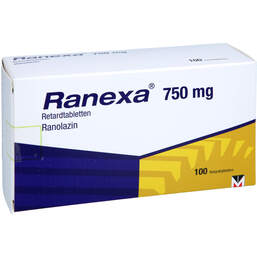 Abbildung: Ranexa 750 mg Retardtabletten 100 St, Retard-Tabletten PZN 18778272