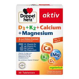 Abbildung: Doppelherz D3 + K2 + Calcium + Magnesium Tabletten 30 St, Tabletten PZN 18778668