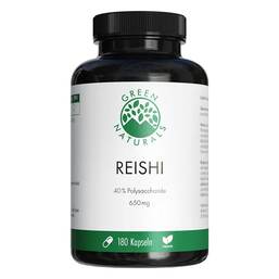 Abbildung: Green Naturals Reishi 650 mg hochdosiert vegan Kapseln 180 St, Kapseln PZN 18782724