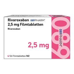 Abbildung: Rivaroxaban 089PHARM 2,5 mg Filmtabletten 56 St, Filmtabletten PZN 18793001