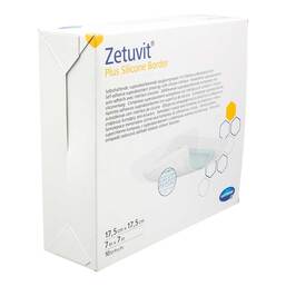 Abbildung: Zetuvit Plus Silicone Border steril 17,5x17,5 cm 10 St, Kompressen PZN 18799587