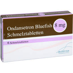 Abbildung: Ondansetron Bluefish 8 mg Schmelztabletten 6 St, Schmelztabletten PZN 18806554