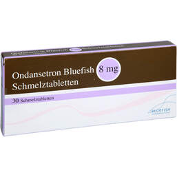 Abbildung: Ondansetron Bluefish 8 mg Schmelztabletten 30 St, Schmelztabletten PZN 18806577