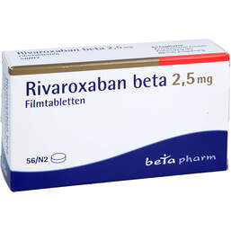 Abbildung: Rivaroxaban beta 2,5 mg Filmtabletten 56 St, Filmtabletten PZN 18808139
