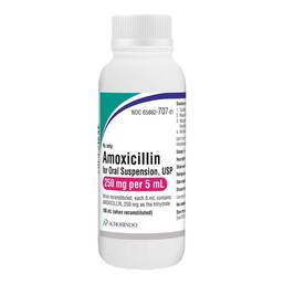 Abbildung: Amoxicillin Aurobindo 250 mg / 5 ml Pulver Suspension Herstellung Usa 100 ml, Pulver zur Herstellung einer Suspension zum Einnehmen PZN 18808659