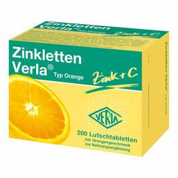 Abbildung: Zinkletten Verla Orange Lutschtabletten 200 St, Lutschtabletten PZN 18813436