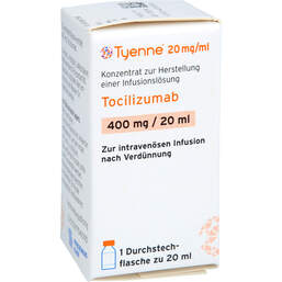 Abbildung: Tyenne 20 mg / ml 400 mg Konzentrat zur Herstellung einer Infusionslösung 1 St, Infusionslösungskonzentrat PZN 18817598