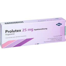 Abbildung: Prolutex 25 mg Injektionslösung Durchstechflasche  7 St, Injektionslösung PZN 18822317