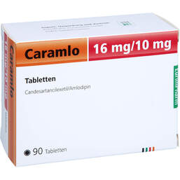 Abbildung: Caramlo 16 mg / 10 mg Tabletten 90 St, Tabletten PZN 18822369
