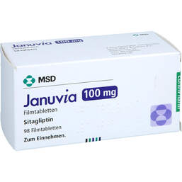 Abbildung: Januvia 100 mg Filmtabletten 98 St, Filmtabletten PZN 18822406