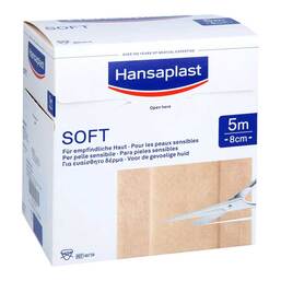 Abbildung: Hansaplast Soft Pflaster 8 cmx5 m Rolle 1 St, Pflaster PZN 18835337