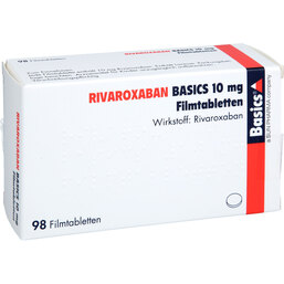 Abbildung: Rivaroxaban Basics 10 mg Filmtabletten 98 St, Filmtabletten PZN 18838979