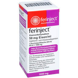 Abbildung: Ferinject 50 mg Eisen / ml Injektion - / Infusion -Dispers.1000mg 1X20 ml, Injektions- und Infusionsdispersion PZN 18841102