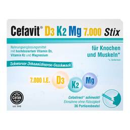 Abbildung: Cefavit D3 K2 Mg 7.000 I.E. Stix Granulat 36 St, Granulat PZN 18849405