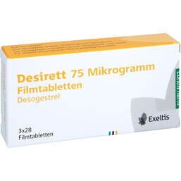 Abbildung: Desirett 75 Mikrogramm Filmtabletten 3X28 St, Filmtabletten PZN 18849428